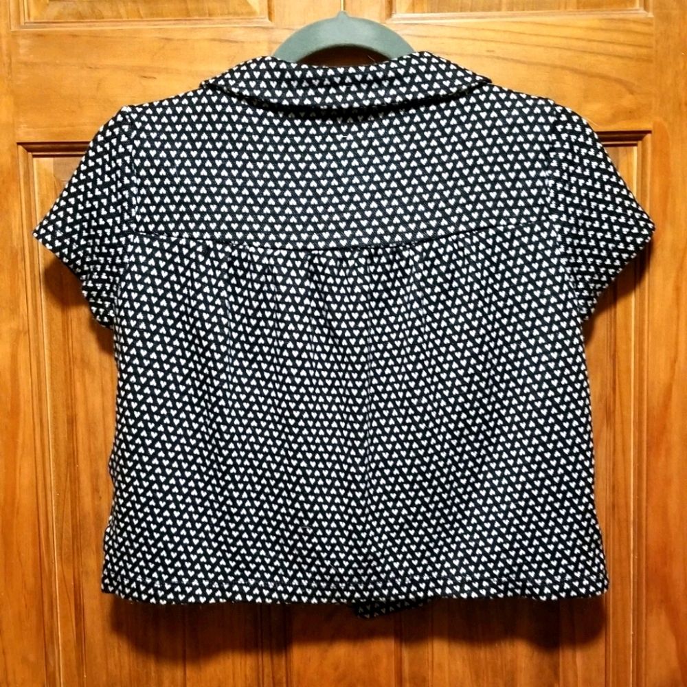 Half sweater black with white hearts